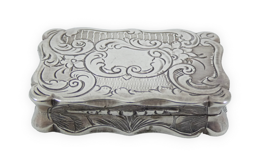 Antique Victorian 1853 Sterling Silver Vinaigrette Scent Pill Box & Grille Case