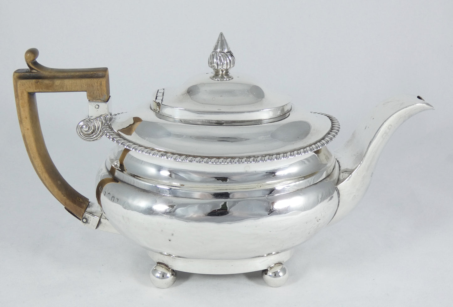 Antique Georgian 1820 Rare York Sterling Silver Teapot Tea Pot Barber & Whitwell