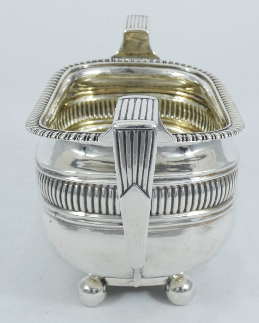 Antique Georgian 1817 Large Sterling Silver Sugar Slop Bowl Fluted Footed Terrey