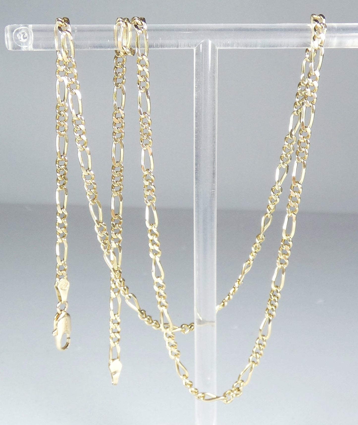 Good Solid 9ct Yellow Gold 2.5mm Figaro Link 53cm 21" Necklace Chain 375 8.48gm