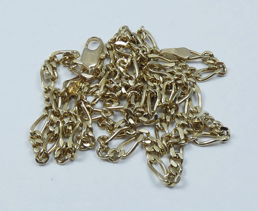 Good Solid 9ct Yellow Gold 2.5mm Figaro Link 53cm 21" Necklace Chain 375 8.48gm