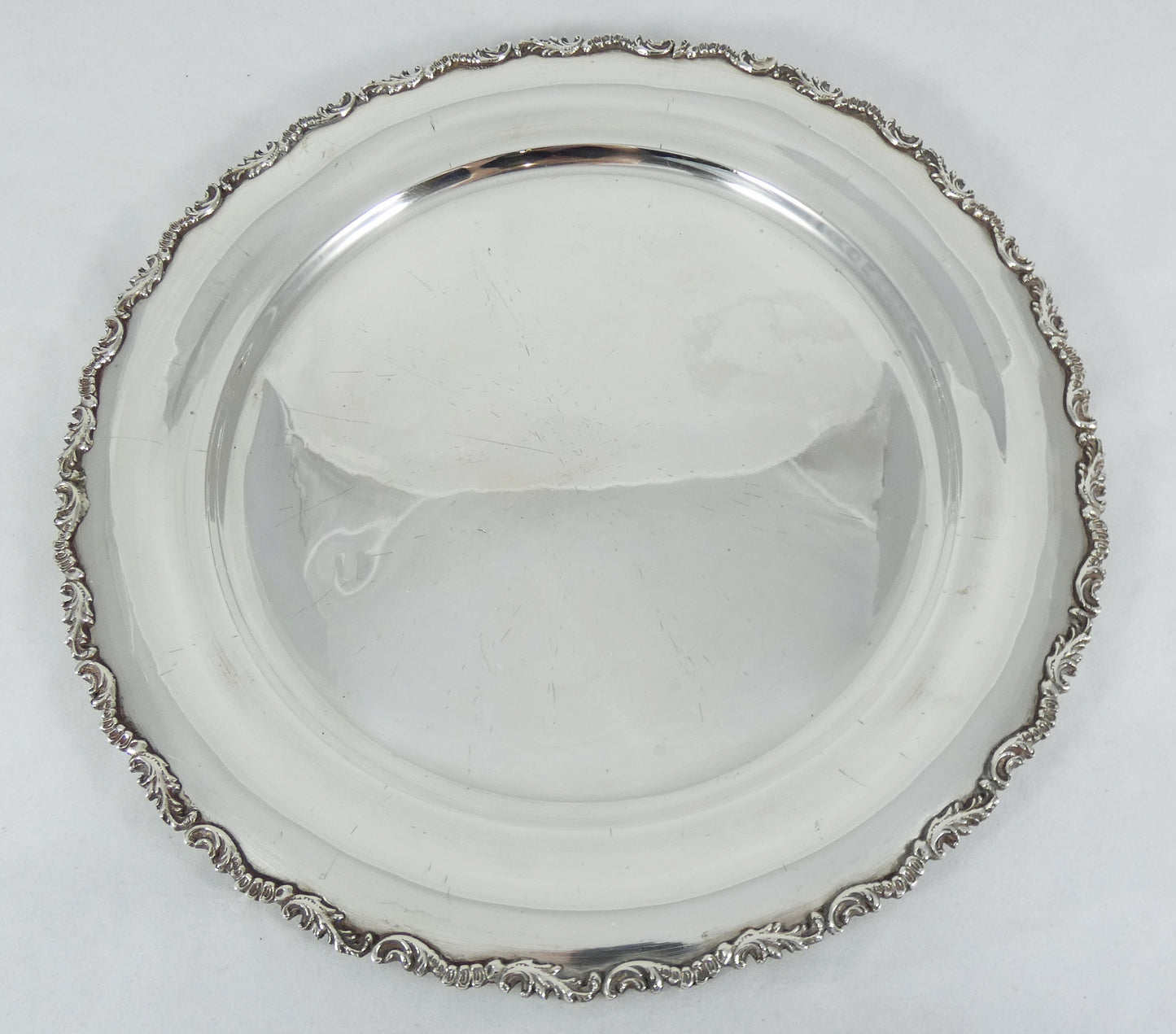 Antique 1945 Egyptian Solid 900 Sterling Silver 29.5cm 11.5" Tray Salver Plate