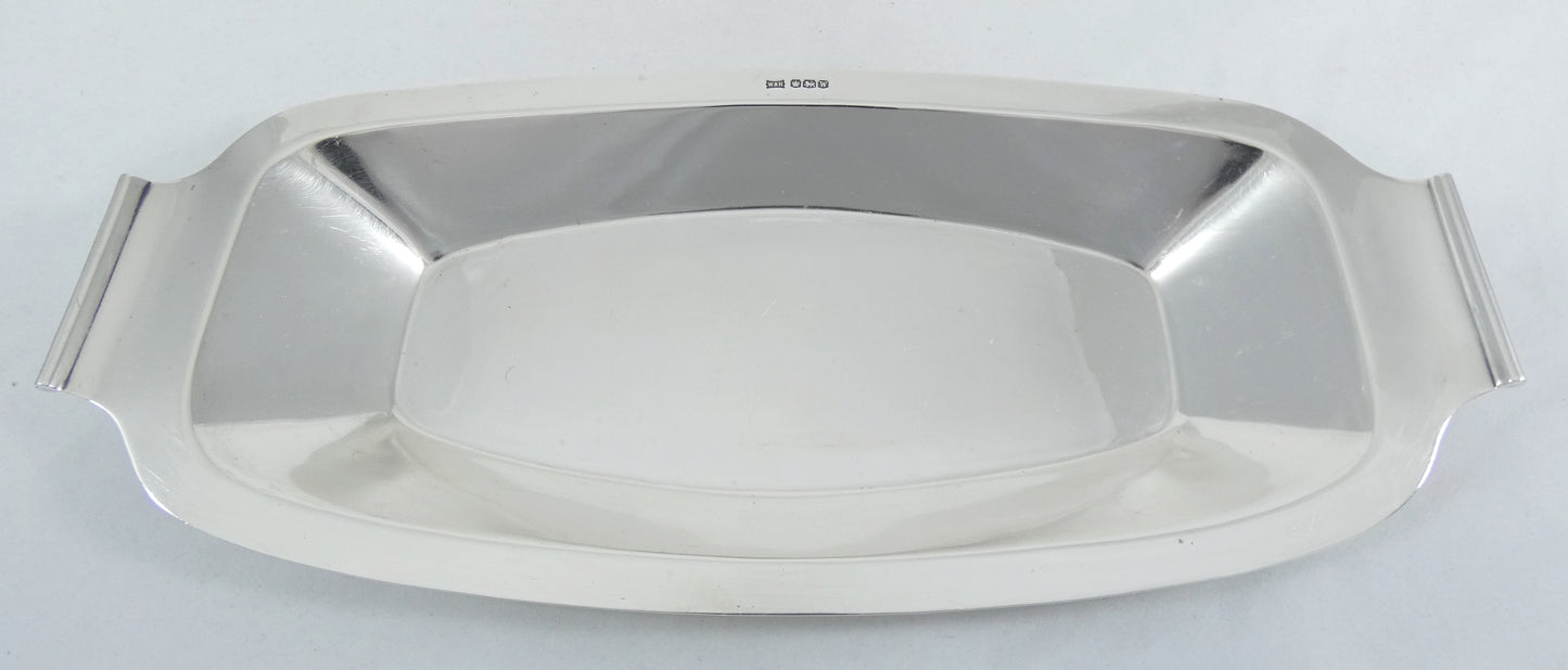 Antique Art Deco 1939 Heavy Sterling Silver 32cm Oval Serving Bowl Tray Dish W&H