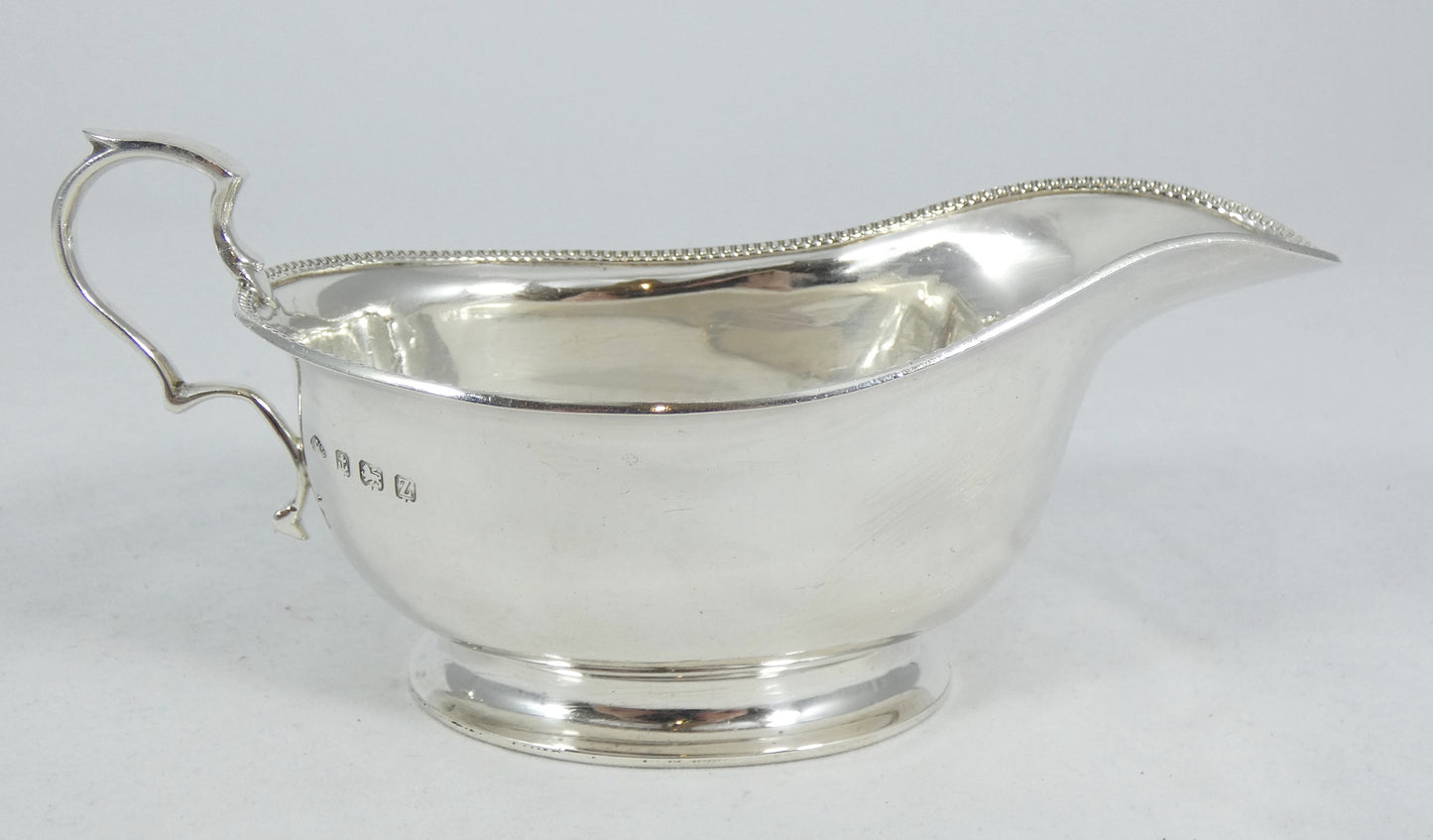 Antique Art Deco 1924 Sterling Silver Gravy Boat Sauce Jug Creamer Adie Brothers