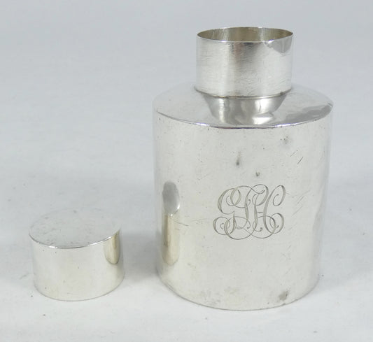 Antique Edwardian 1909 Sterling Silver Lidded Round Tea Caddy Deakin & Francis