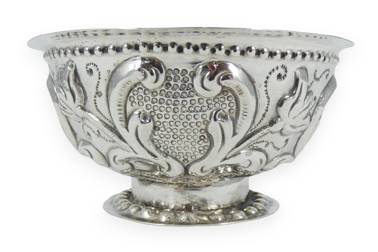 Antique Dutch 1700's Solid Silver Roomkom Sugar Cream Brandy Footed Serving Bowl