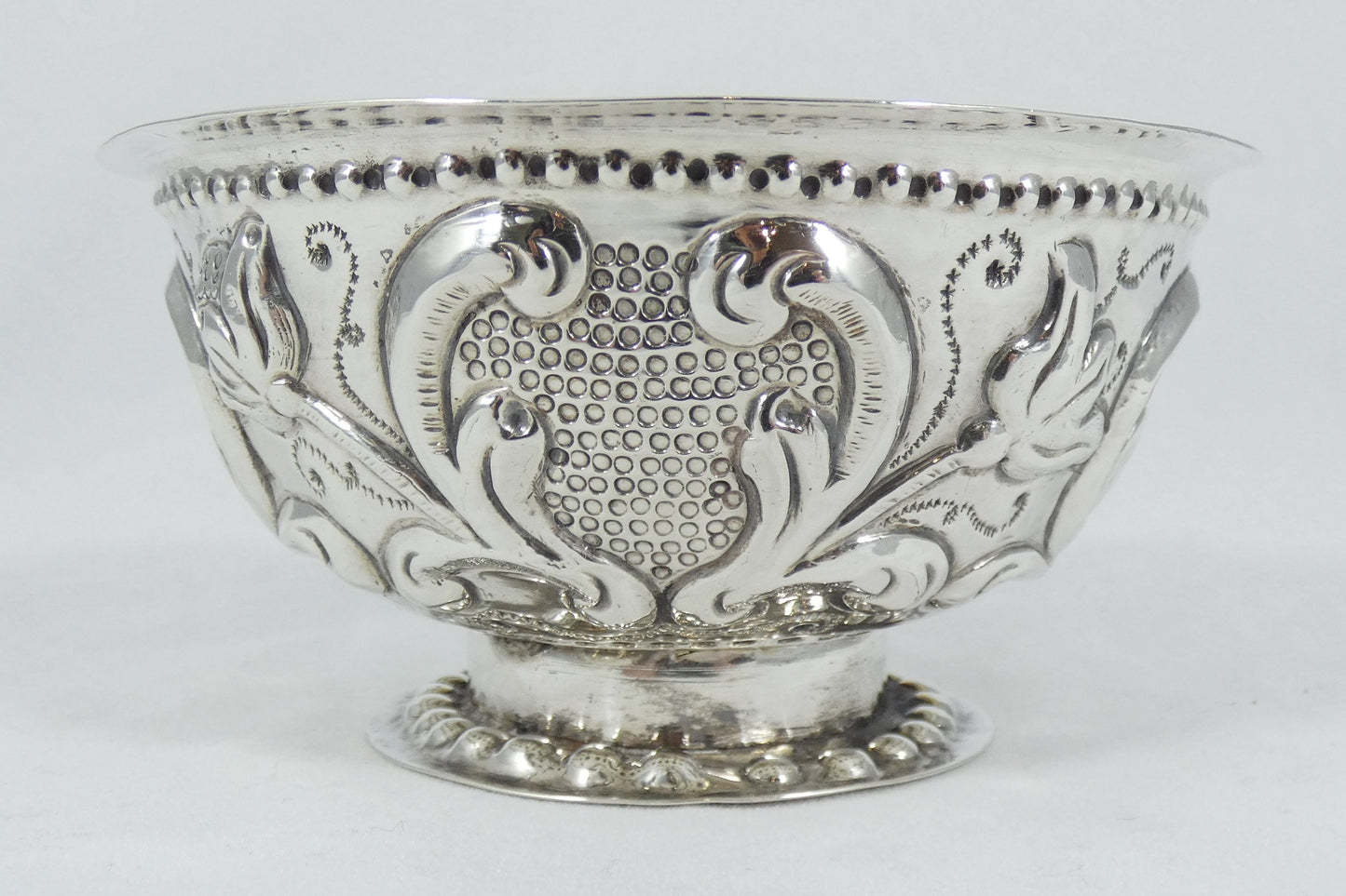 Antique Dutch 1700's Solid Silver Roomkom Sugar Cream Brandy Footed Serving Bowl