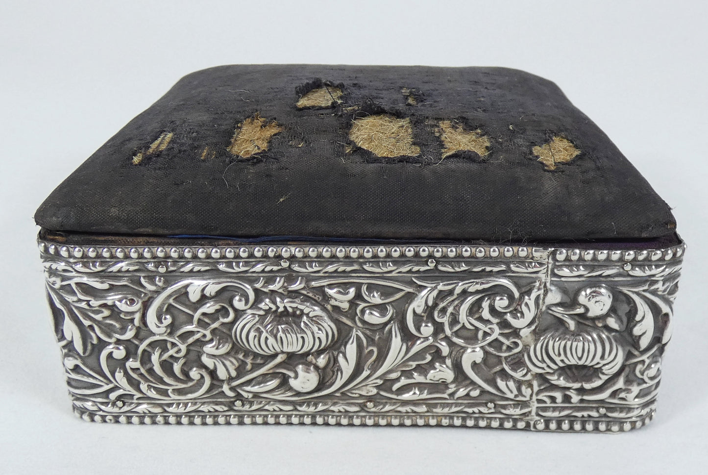 Antique Edwardian Art Nouveau 1903 Sterling Silver Jewellery Casket Sewing Box