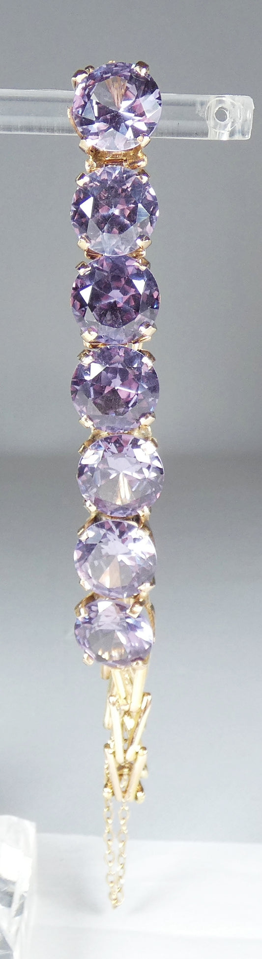 Vintage Egyptian Solid 12ct Yellow Gold 19cm Colour Change Alexandrite Bracelet