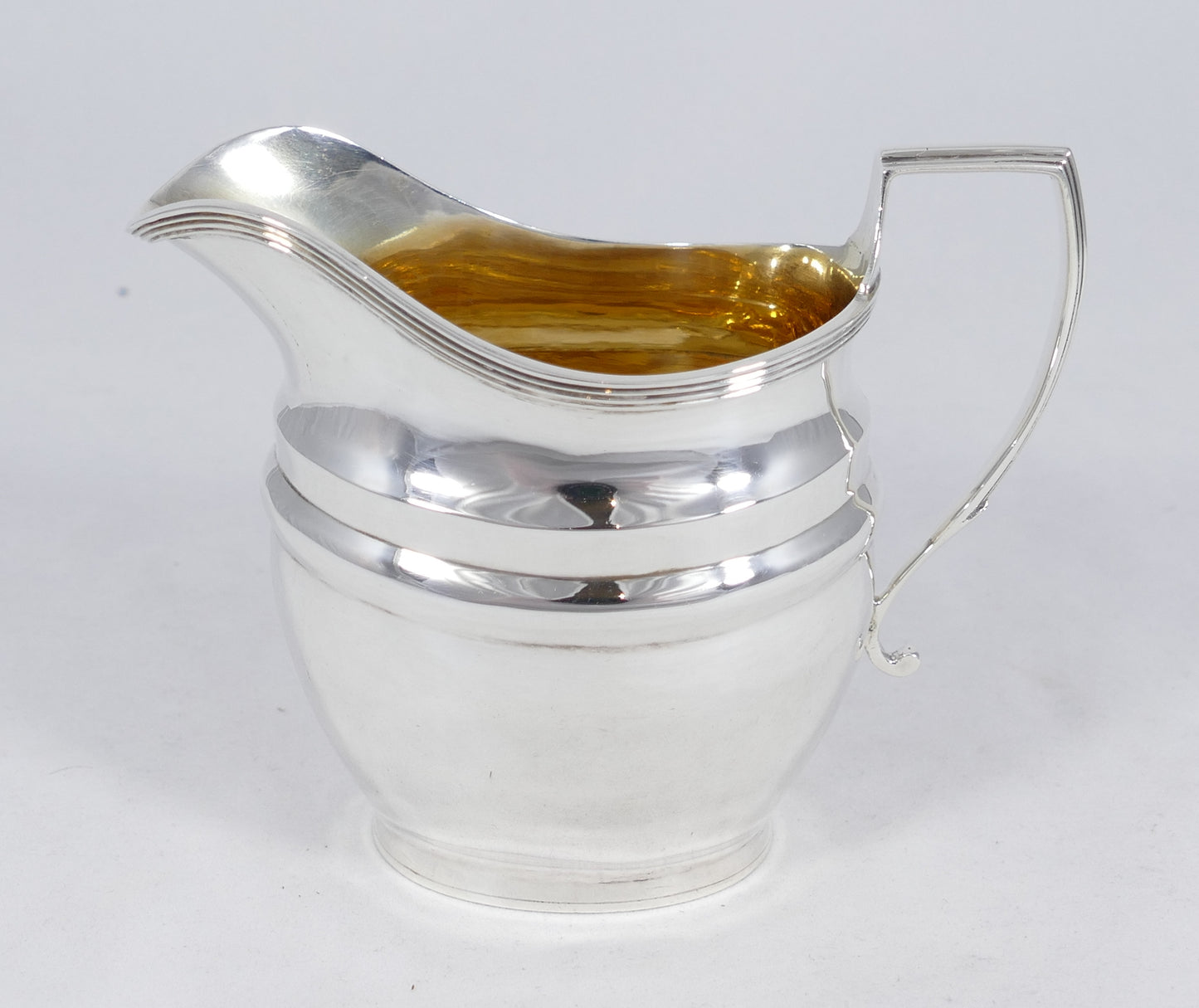 Antique Edwardian 1918 Heavy Sterling Silver Milk Cream Jug Creamer Georgian Set