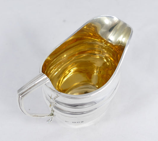 Antique Edwardian 1918 Heavy Sterling Silver Milk Cream Jug Creamer Georgian Set