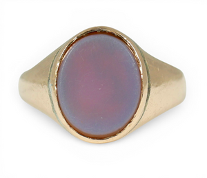 Antique Vintage Solid 9ct Yellow Gold Sardonyx Childs Signet Ring Size 3 F 44