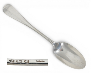 Antique Victorian 1893 Sterling Silver Coffee Spoon Teaspoon Hanoverian Rat Tail