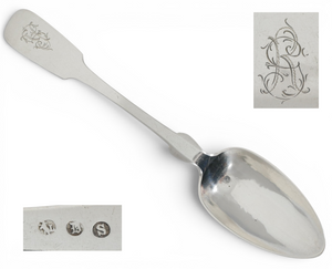 Antique 19th Century German 13 Loth 812 Solid Silver Tablespoon Serving Spoon