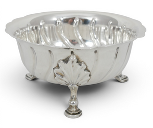 Antique Victorian 1893 Large Sterling Silver Ribbed Fluted Sugar Serving Bowl