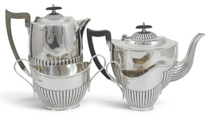 Antique Art Deco 1921 4pc Sterling Silver Tea & Coffee Set Pot Teapot Bowl Jug