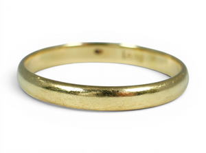 Vintage Dutch Solid 14ct Yellow Gold 3mm Wedding Band Ring Size 11.5 W 65 585