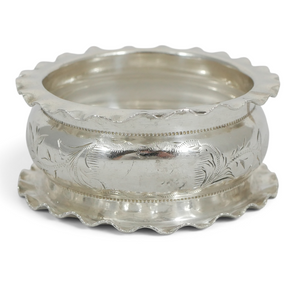 Antique Edwardian 1906 Chester Sterling Silver Napkin Serviette Ring Frilly W&H