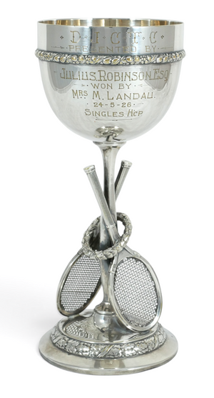 Antique Art Deco 1926 WMF Silver Plated Tennis Trophy Cup Prize Goblet Racket