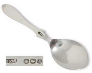 Antique Vintage 1973 Sterling Silver Hook Back Honey Serving Spoon Roberts Belk
