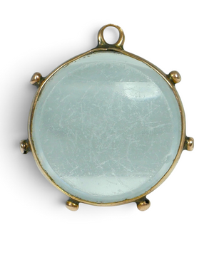 Antique English Solid 9ct Yellow Gold 14mm Photo Locket Frame Charm Pendant Half