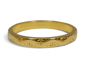 Vintage English 1952 Solid 22ct Yellow Gold 2.5mm Wedding Band Ring Size 5 J 49