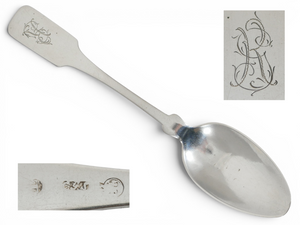 Antique 19th Century Hanau Solid 812 Silver Tablespoon Serving Spoon 13 Loth