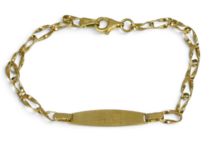 Vintage Solid 9ct Yellow Gold 15.5cm 6" Identity ID Bracelet 4mm Twist Link 375