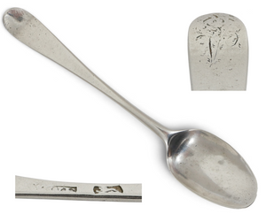 Antique Georgian 1772 Sterling Silver Teaspoon Spoon Hanoverian William Fearn