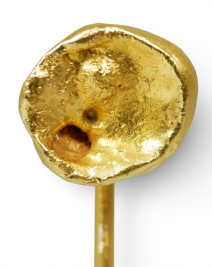 Antique Victorian 1890 Solid 14ct Yellow Gold Boxed Nugget Style Stick Hat Pin