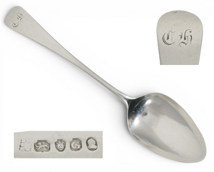 Antique Georgian 1802 Sterling Silver Dessert Spoon Old English PAWB Ann Bateman