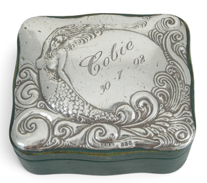 Vintage 1986 English Britannia 958 Sterling Silver Jewellery Trinket Box Mermaid
