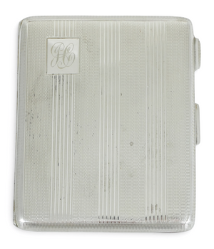 Antique Art Deco 1944 Boxed Sterling Silver Cigarette Card Case Holder Vintage