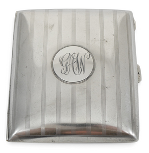 Antique Edwardian 1910 Sterling Silver Cigarette Card Case Hip Shape English 925