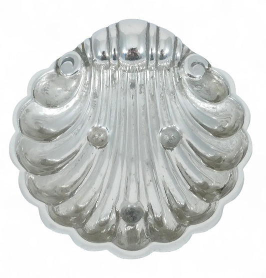 Antique Vintage 1970 Sterling Silver Sea Shell Butter Soap Dish Bowl Plate Small