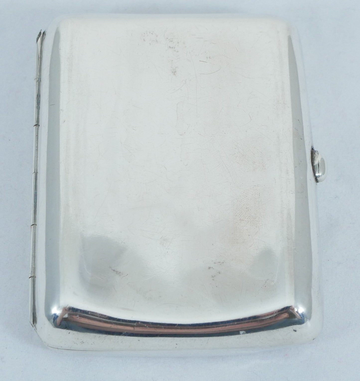 Antique Edwardian 1912 Sterling Silver Cigarette Card Case Hip Curve No Monogram