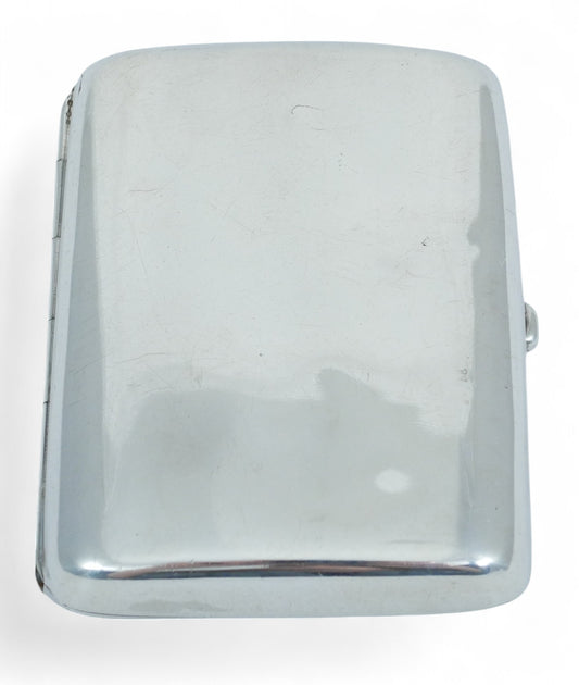 Antique Edwardian 1912 Sterling Silver Cigarette Card Case Hip Curve No Monogram