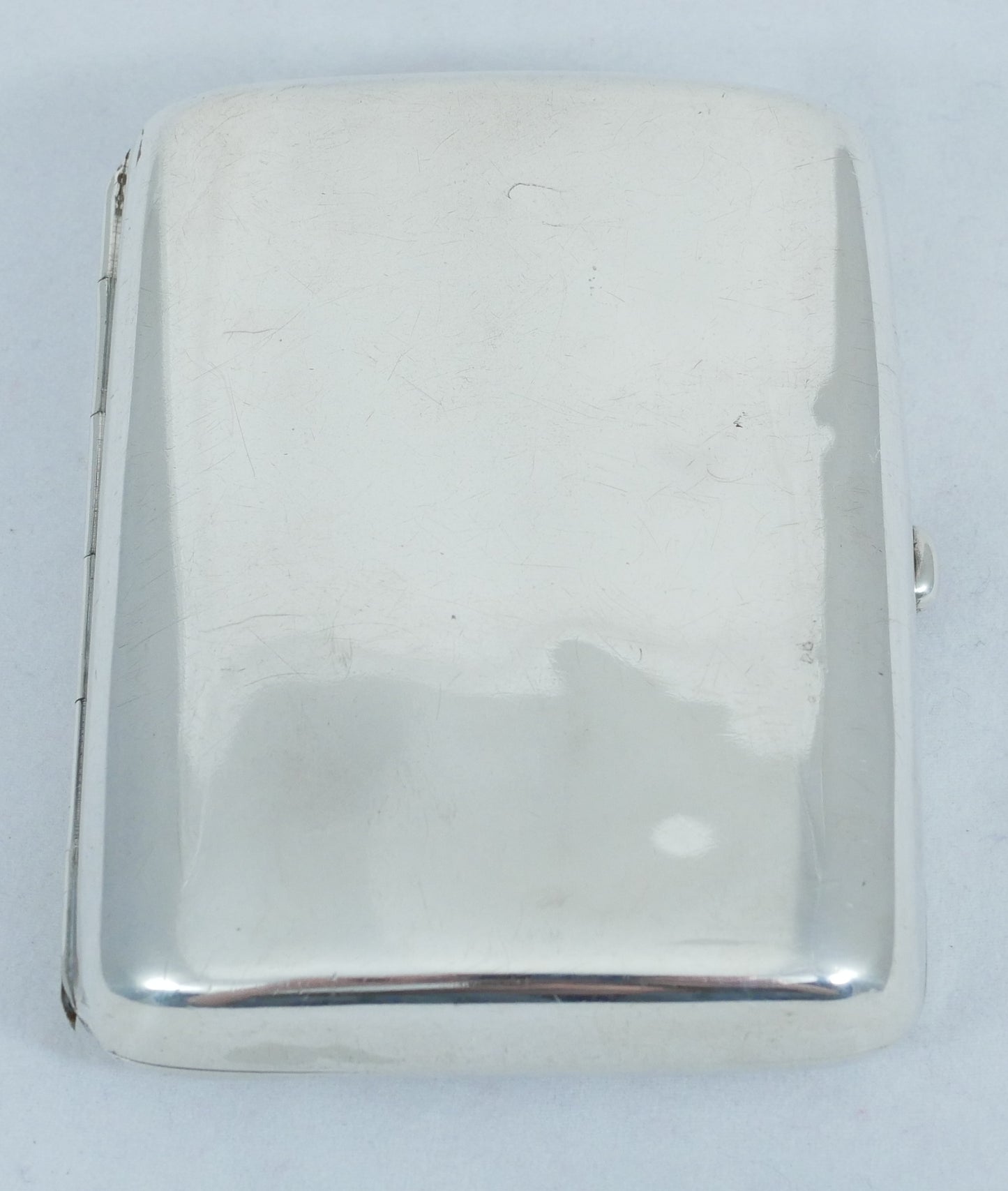 Antique Edwardian 1912 Sterling Silver Cigarette Card Case Hip Curve No Monogram