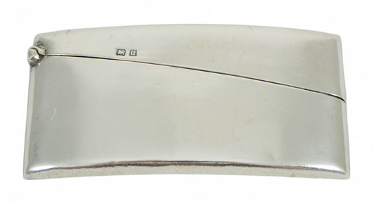 Antique Edwardian 1919 Sterling Silver Hip Shape Card Case No Monogram Curved