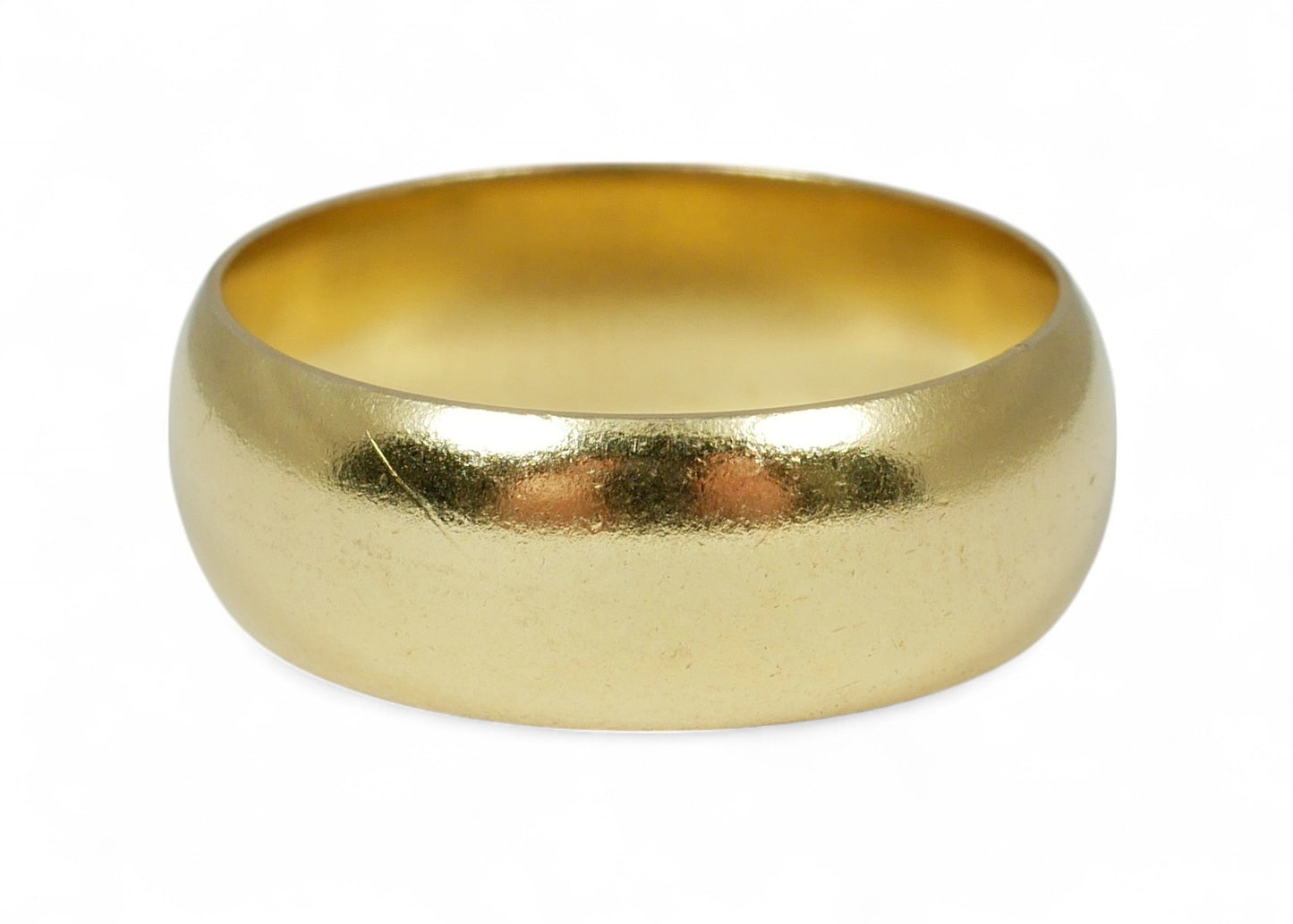 Heavy Vintage Solid 18ct Yellow Gold 7mm Curved Wedding Band Ring Size 9 R 59