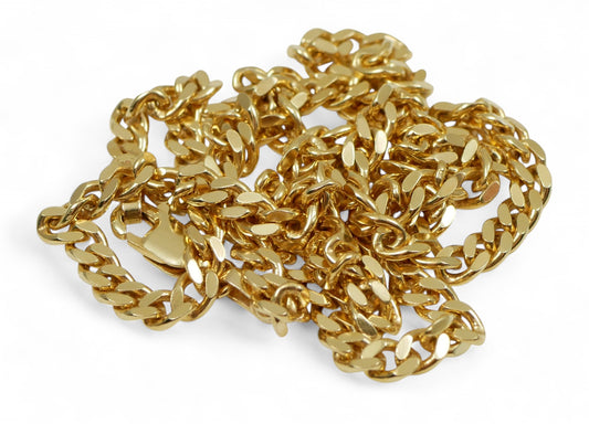 Heavy Solid 9ct Yellow Gold 3mm Cuban Link 45cm 17.7" Unisex Necklace Chain 12gm