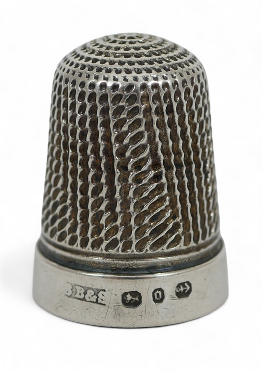 Antique Victorian 1888 Sterling Silver Sewing Thimble Finger Guard Blanckensee
