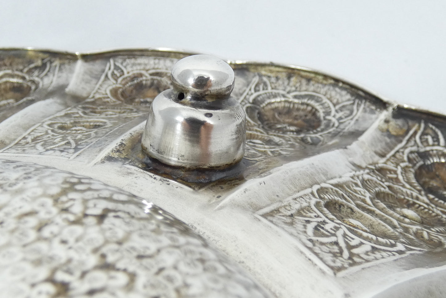 Antique 1940 Hungarian Huge 800 Silver 37cm Platter Plate Bowl Centrepiece Tray