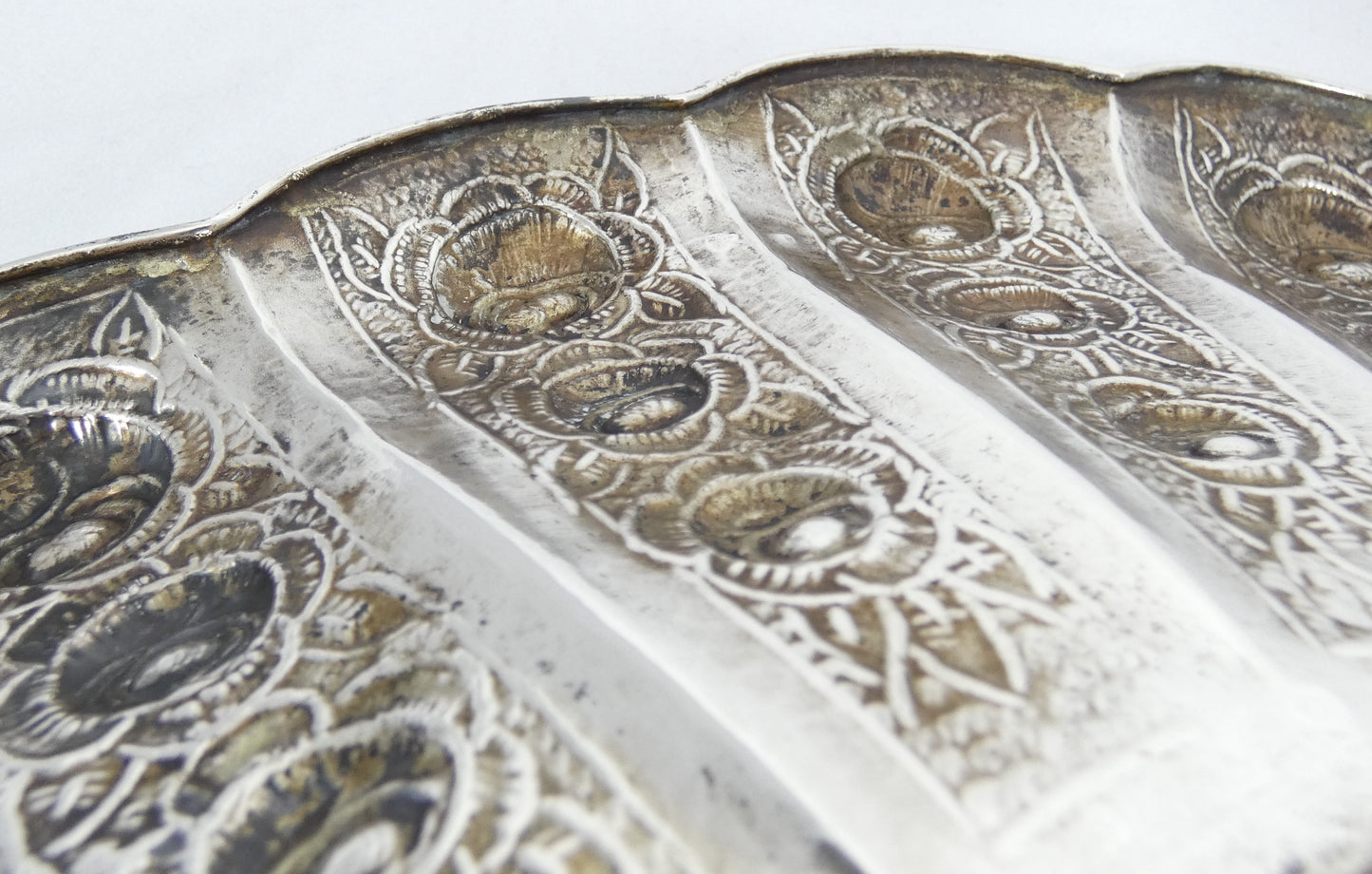 Antique 1940 Hungarian Huge 800 Silver 37cm Platter Plate Bowl Centrepiece Tray