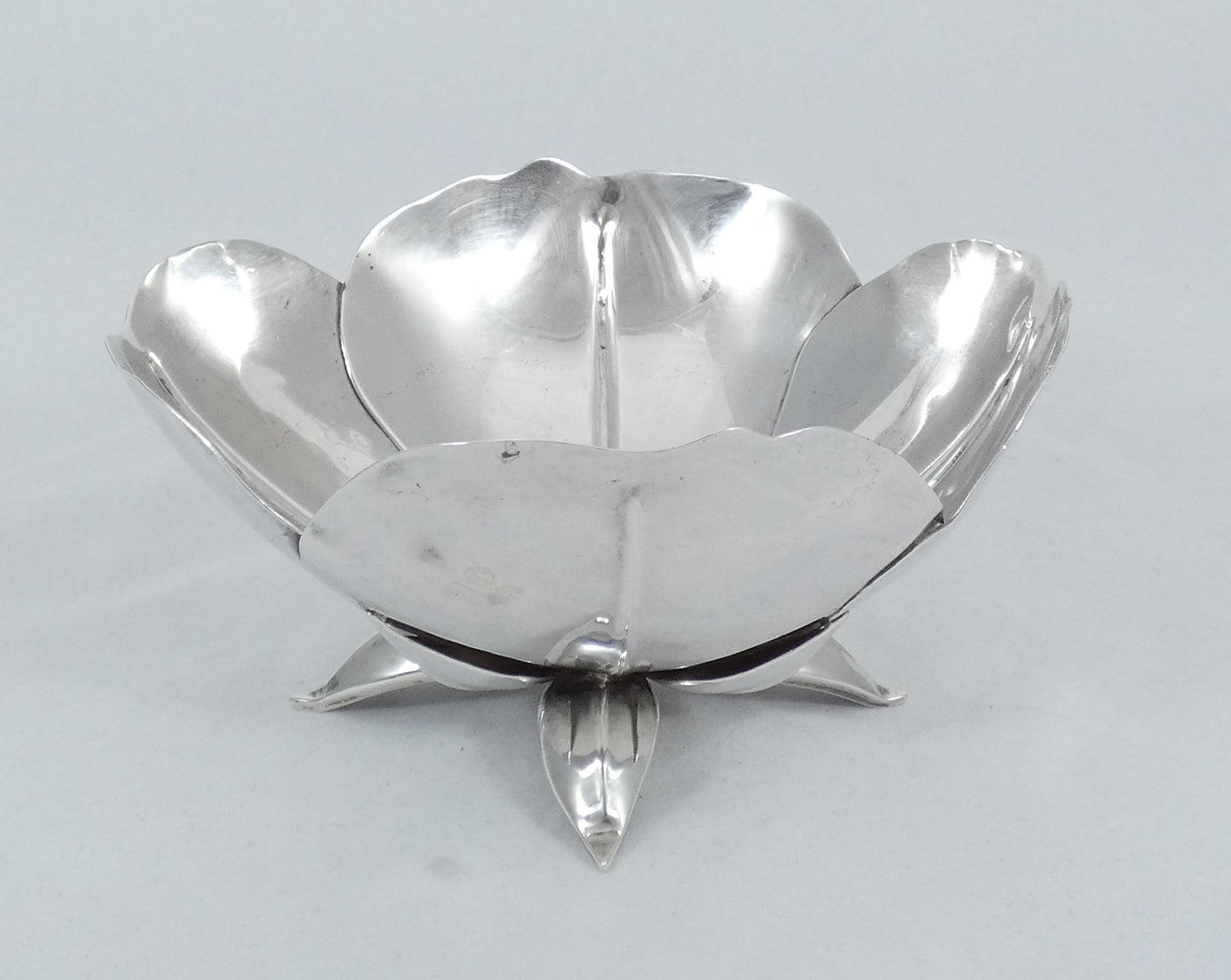 Antique Vintage 1950 Mexican Sterling Silver Flower Bowl Ana Nunex Brilanti Cony