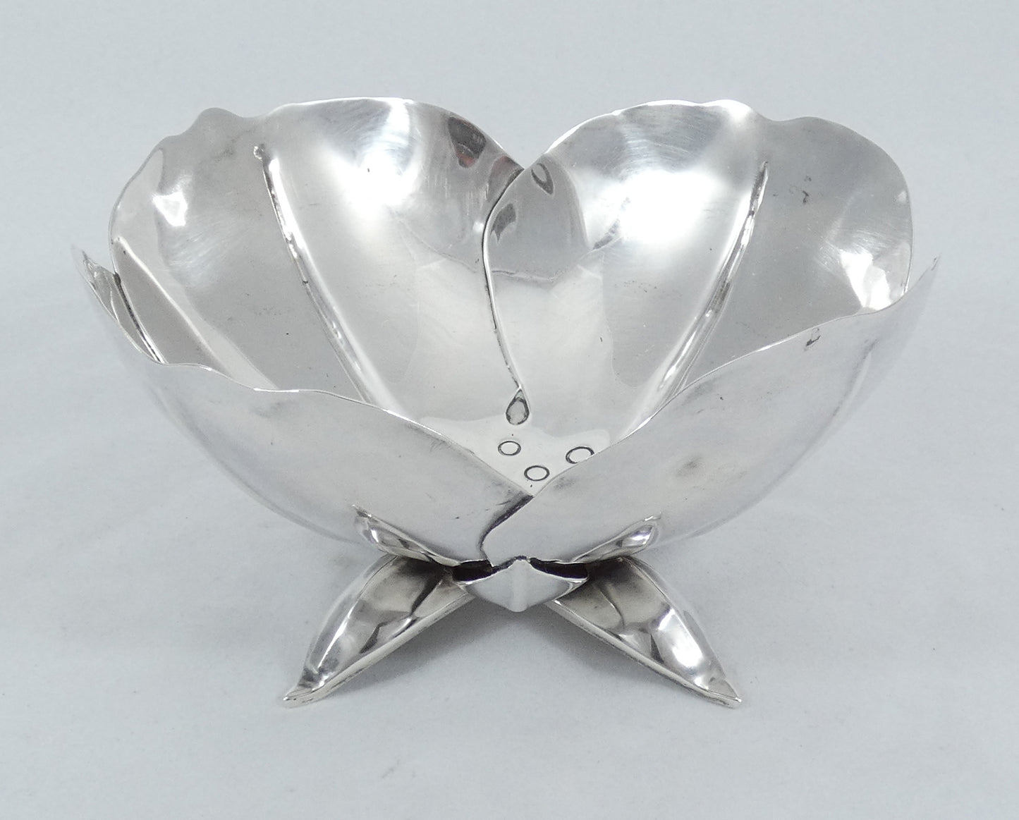 Antique Vintage 1950 Mexican Sterling Silver Flower Bowl Ana Nunex Brilanti Cony