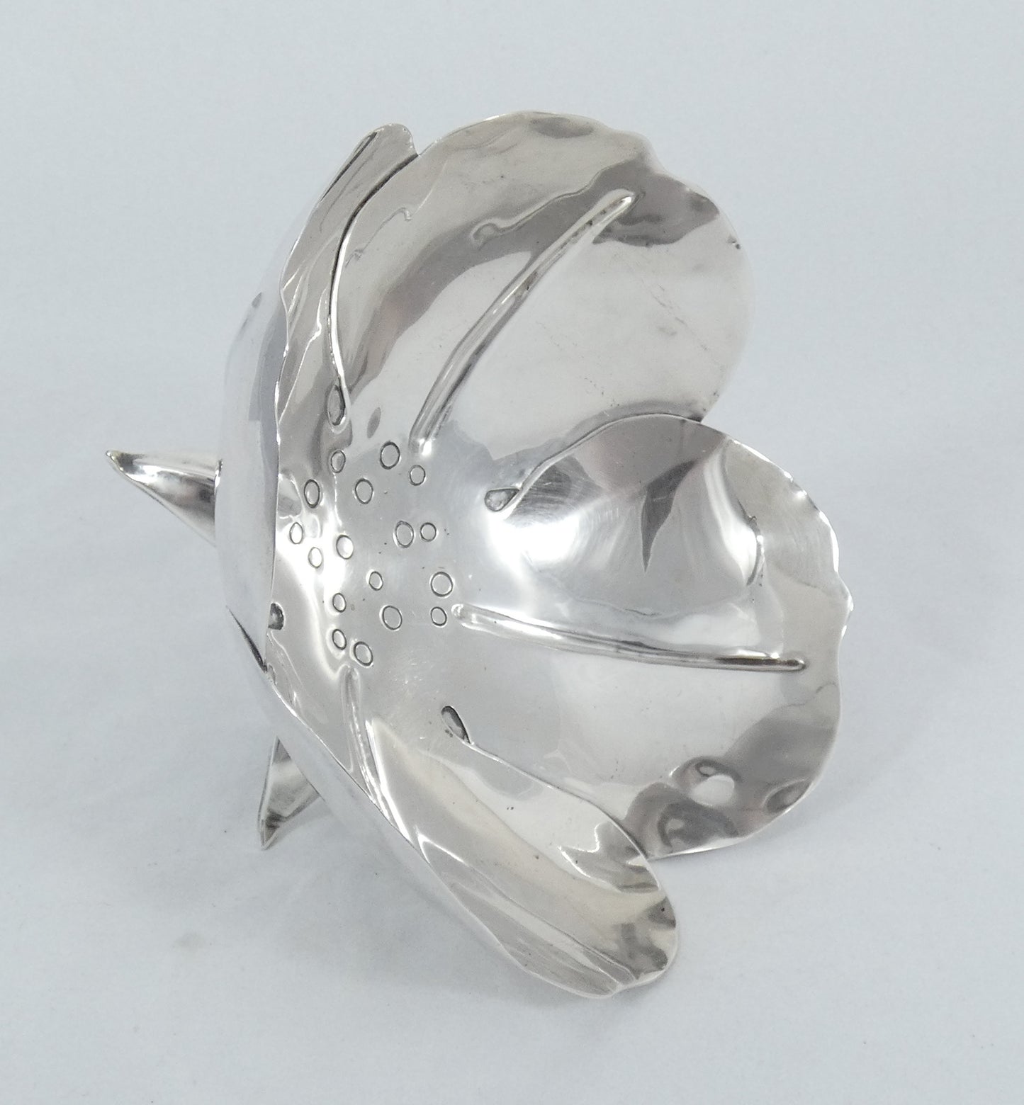 Antique Vintage 1950 Mexican Sterling Silver Flower Bowl Ana Nunex Brilanti Cony