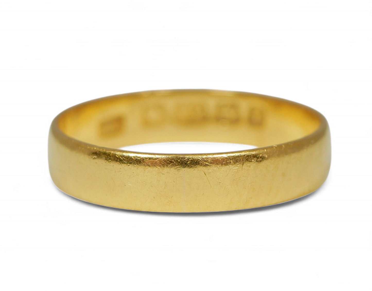 Antique Edwardian 1908 Solid 22ct Yellow Gold Wedding Band Ring Size 6.5 M 52