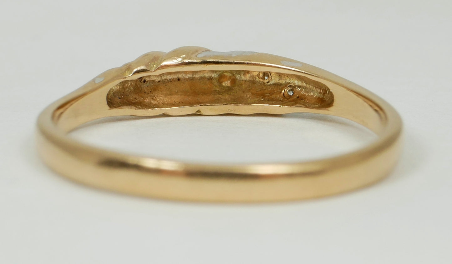 Vintage Solid 9ct Yellow Gold & Diamond Twisted Rope Dress Ring Size 7 N 54 375