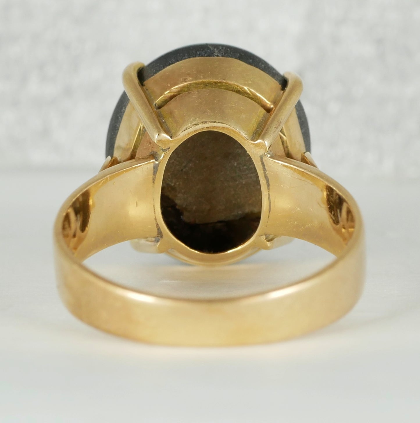 Vintage Solid 14ct Yellow Gold 11ct Black Star Sapphire Dress Ring Size 6.5 M 52